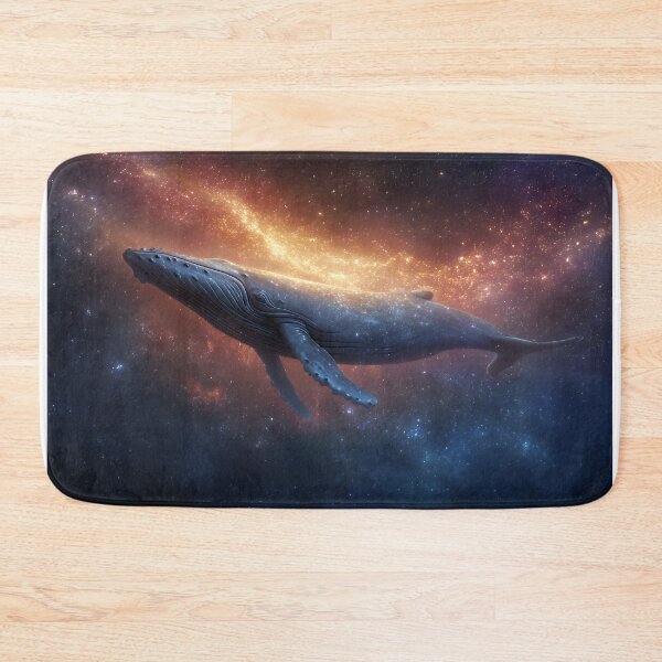 Item preview, Humpback Whale Gliding Through Golden Galaxy Nebula designed and sold by EK-World.