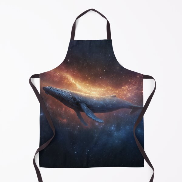 Item preview, Humpback Whale Gliding Through Golden Galaxy Nebula designed and sold by EK-World.