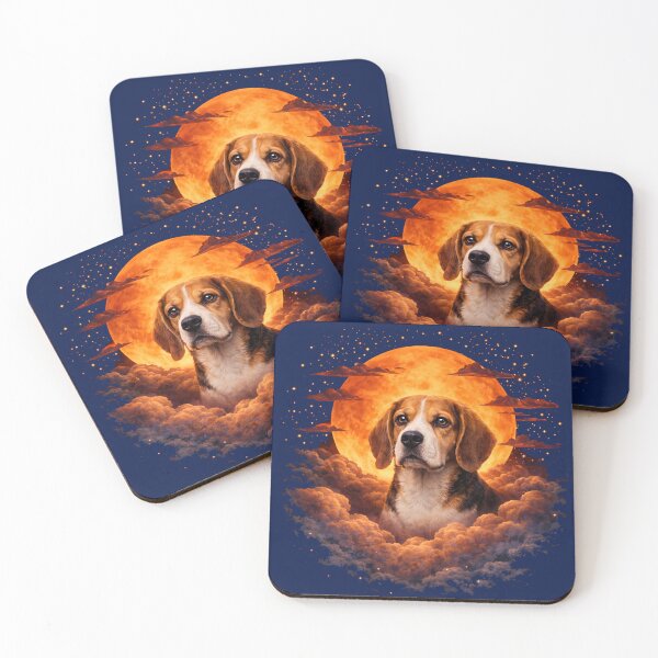 Item preview, Beagle Moon Art – Beagle Memorial Art Dog Lover Gift designed and sold by PixelsPaws.