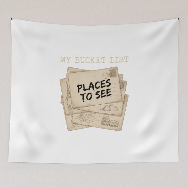 Item preview, My Bucket List Places To See Vintage Travel Postcard designed and sold by chattsuede.