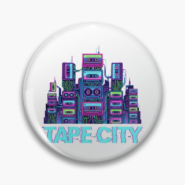 Item preview, Retro 90s Tape City Glitch Art Skyline designed and sold by chattsuede.