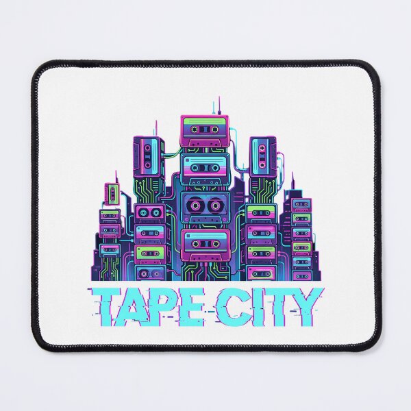 Item preview, Retro 90s Tape City Glitch Art Skyline designed and sold by chattsuede.