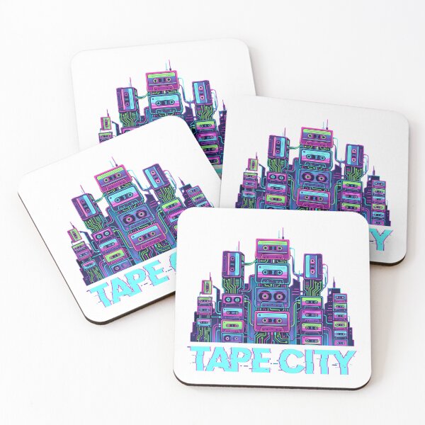 Item preview, Retro 90s Tape City Glitch Art Skyline designed and sold by chattsuede.