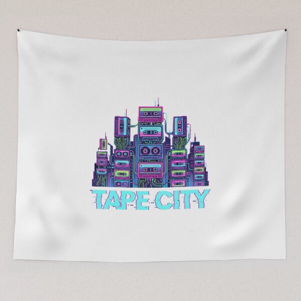 Item preview, Retro 90s Tape City Glitch Art Skyline designed and sold by chattsuede.