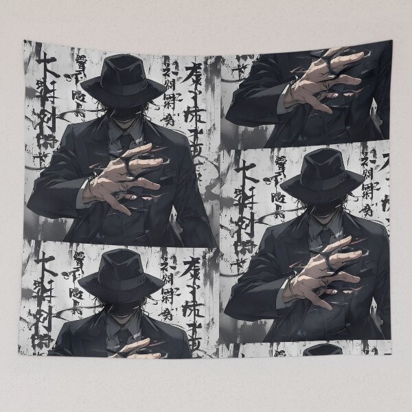 Item preview, Shadow Mafia Boss: Gritty Anime Man in Fedora Harnessing Ominous Power designed and sold by MouradStudio.