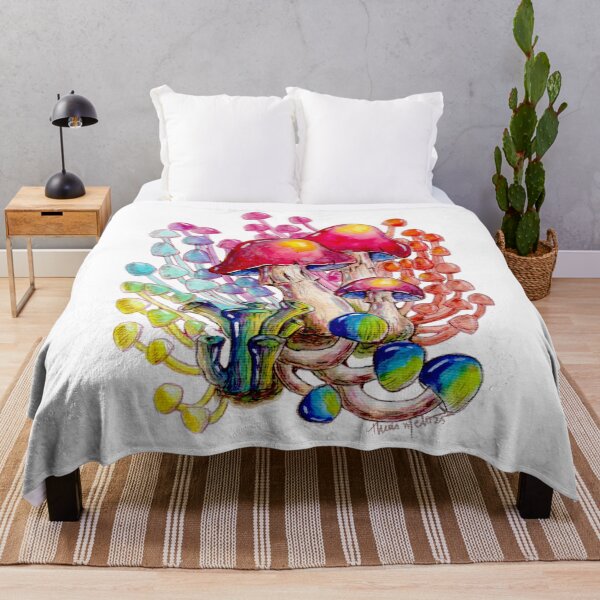 Item preview, Watercolor Rainbow Mushroom Art designed and sold by ThaisMelo.