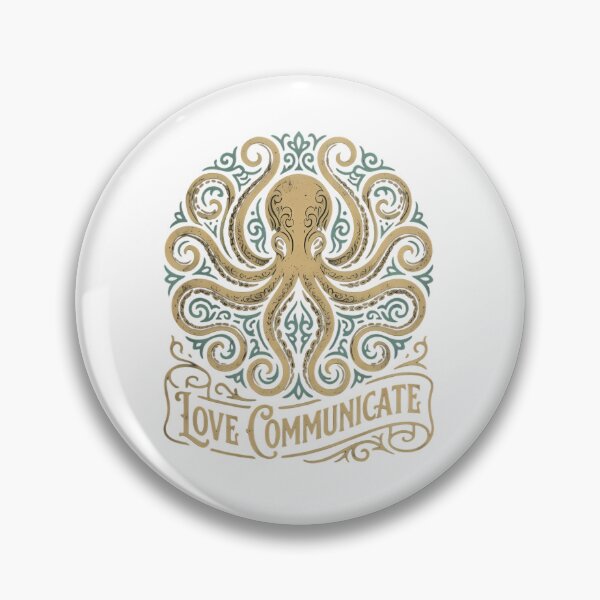 Item preview, Ornate Vintage Octopus Love Communicate Design for Marine Life Enthusiasts designed and sold by chattsuede.