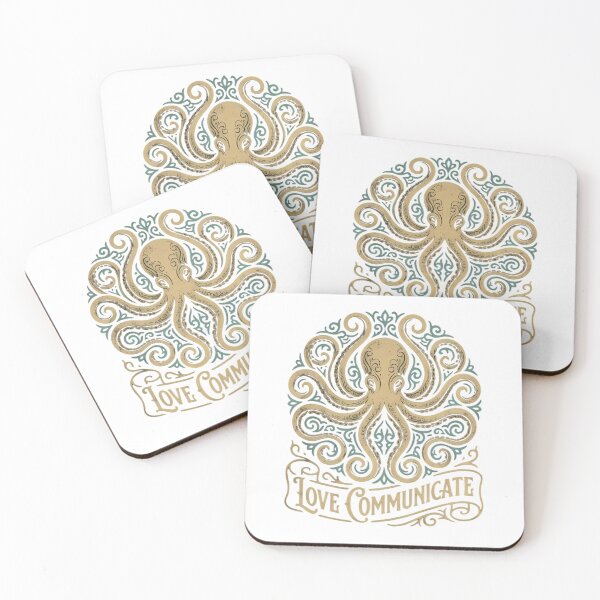 Item preview, Ornate Vintage Octopus Love Communicate Design for Marine Life Enthusiasts designed and sold by chattsuede.