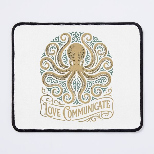 Item preview, Ornate Vintage Octopus Love Communicate Design for Marine Life Enthusiasts designed and sold by chattsuede.