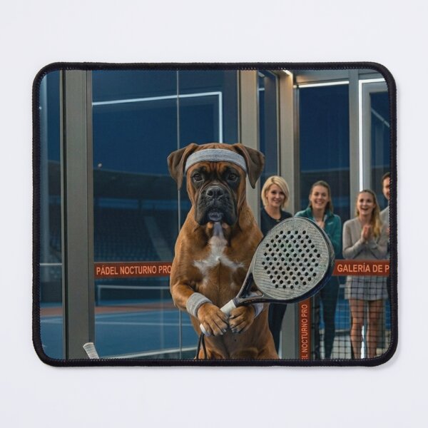 Item preview, Padel Dog Champion – Funny Boxer Playing Padel Night Court Design designed and sold by ticzla95.