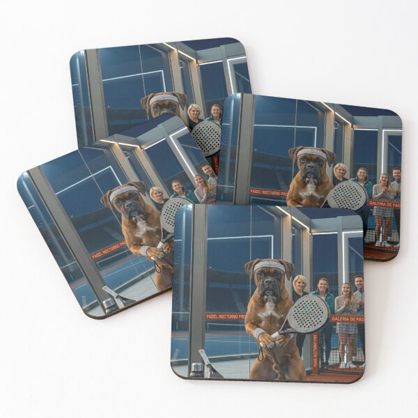 Item preview, Padel Dog Champion – Funny Boxer Playing Padel Night Court Design designed and sold by ticzla95.