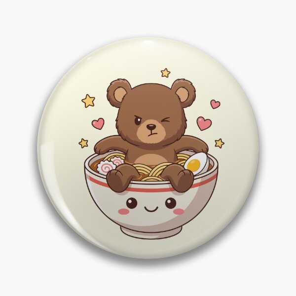 Item preview, 17 Cute Chibi Bear Kawaii Pink Baseball Ramen Sushi T-Shirt designed and sold by KUMAINK.