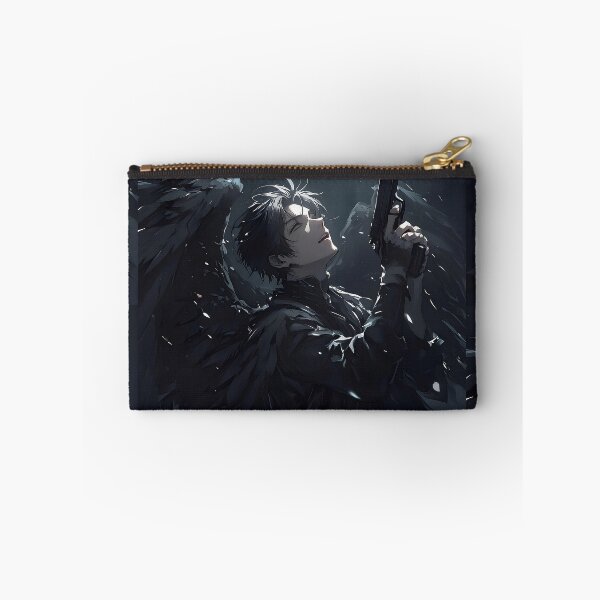 Item preview, Fallen Grace: Dark Winged Anime Figure with Handgun in Ominous Shadow designed and sold by MouradStudio.