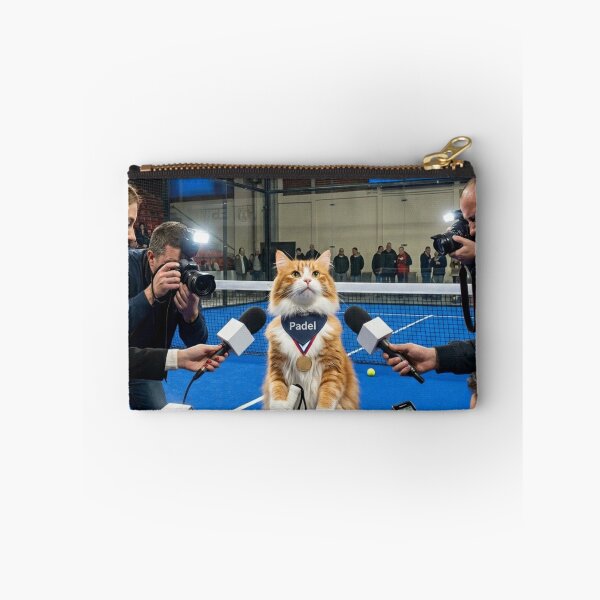 Item preview, Padel Cat Champion Interview – Funny Press Conference Animal Sports Design designed and sold by ticzla95.