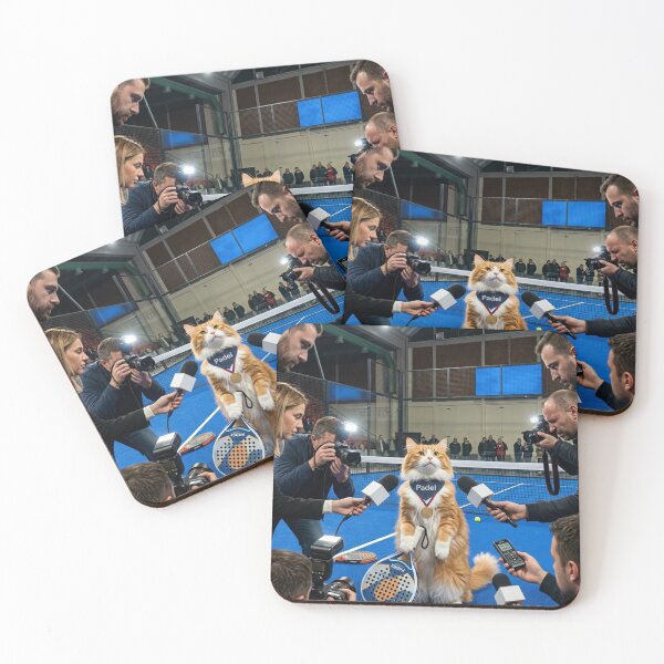 Item preview, Padel Cat Champion Interview – Funny Press Conference Animal Sports Design designed and sold by ticzla95.