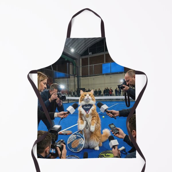 Item preview, Padel Cat Champion Interview – Funny Press Conference Animal Sports Design designed and sold by ticzla95.