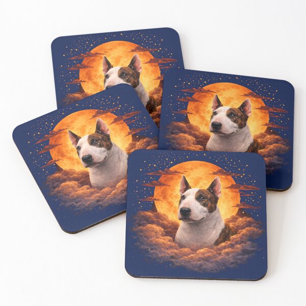 Item preview, Bull Terrier Moon Art – Bull Terrier Memorial Gift for Dog Mom Dad designed and sold by PixelsPaws.