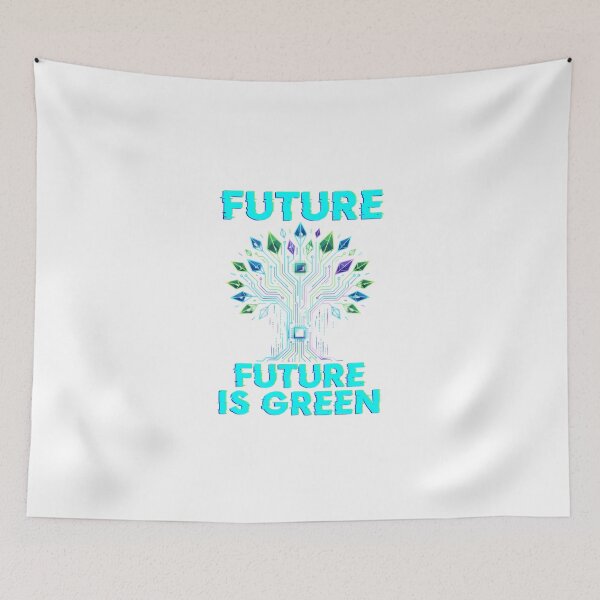 Item preview, Future Is Green Tech Tree Glitch Digital Art designed and sold by chattsuede.