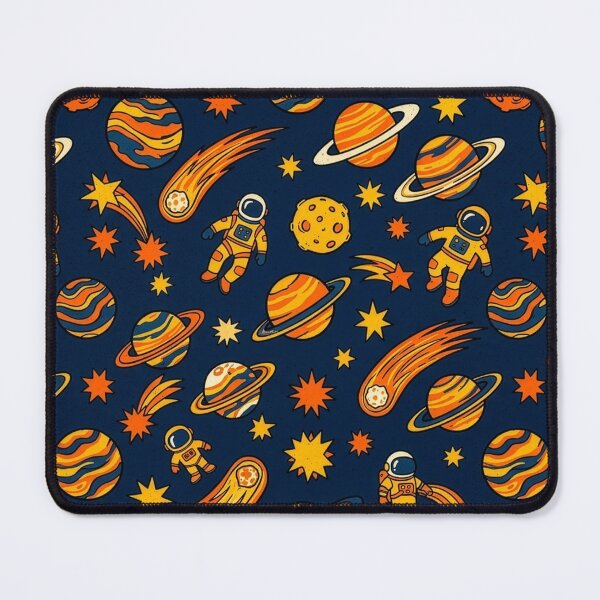 Item preview, Cosmic Explorer Retro Space Pattern - Navy and Orange Celestial Star Pattern designed and sold by Kate1art.