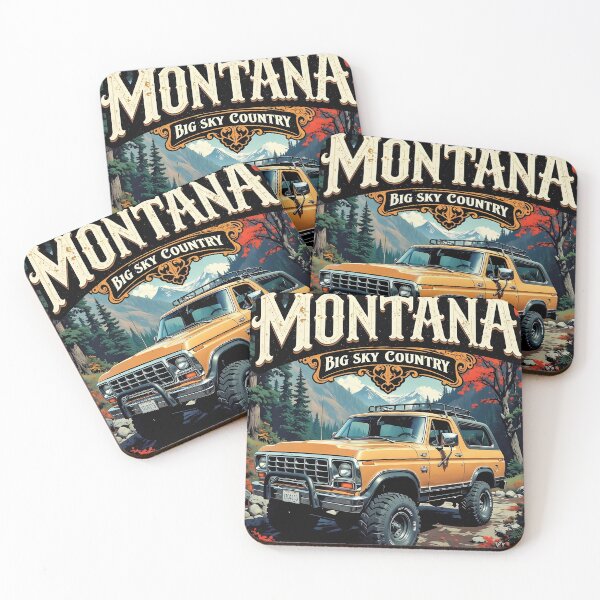 Item preview, Vintage Montana Big Sky Country Offroad Truck Poster designed and sold by BorgSpareParts.