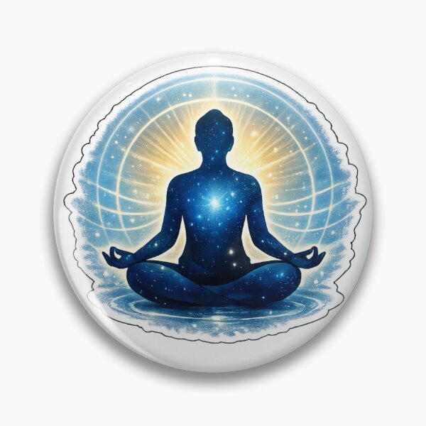 Item preview, Sticker: Meditative silhouette surrounded by waves designed and sold by VibeCraft-Studio.