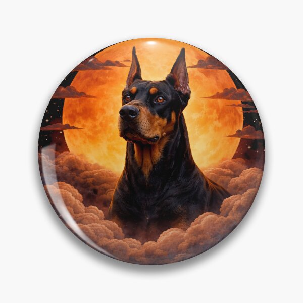 Item preview, Doberman Moon Art – Doberman Memorial Gift for Dog Mom Dad designed and sold by PixelsPaws.