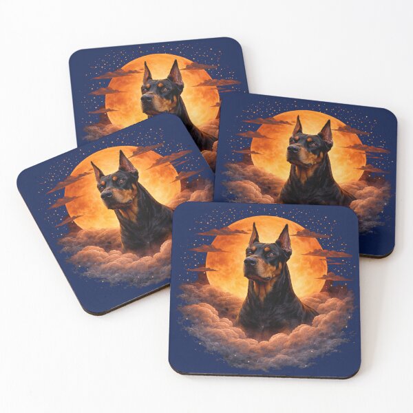 Item preview, Doberman Moon Art – Doberman Memorial Gift for Dog Mom Dad designed and sold by PixelsPaws.