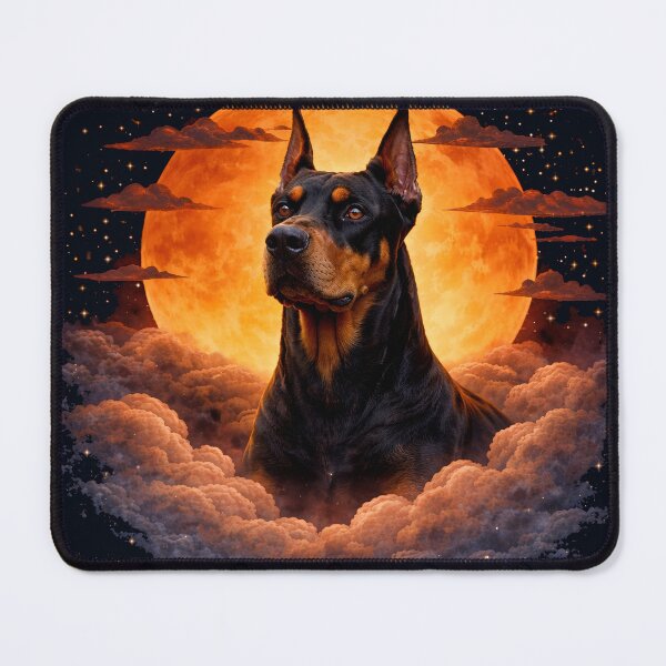 Item preview, Doberman Moon Art – Doberman Memorial Gift for Dog Mom Dad designed and sold by PixelsPaws.