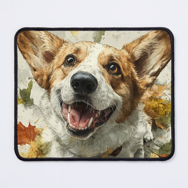 Item preview, Joyful Smiling Corgi in Autumn Leaves designed and sold by EK-World.