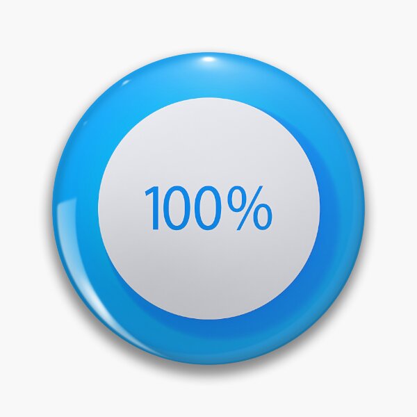 Item preview, Blue 100 Percent Completion Progress Icon designed and sold by Creatby7030.