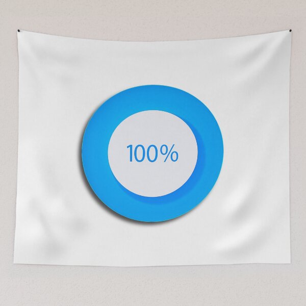Item preview, Blue 100 Percent Completion Progress Icon designed and sold by Creatby7030.
