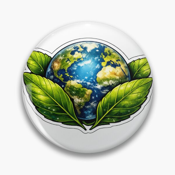 Item preview, Globe sticker with green leaves designed and sold by VibeCraft-Studio.