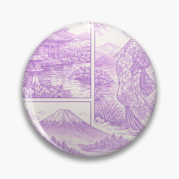 Artikelvorschau, Aufwendiges, cremeweißes und violettes Design, inspiriert von der japanischen Kultur entworfen und verkauft von InBetweenStudio.