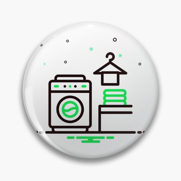 Item preview, Neon Green Laundry and Washing Machine Line Icon designed and sold by Creatby7030.