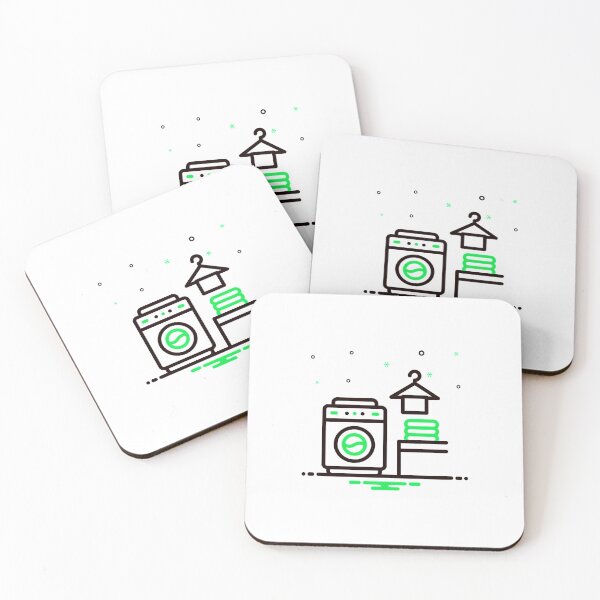 Item preview, Neon Green Laundry and Washing Machine Line Icon designed and sold by Creatby7030.
