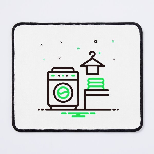 Item preview, Neon Green Laundry and Washing Machine Line Icon designed and sold by Creatby7030.
