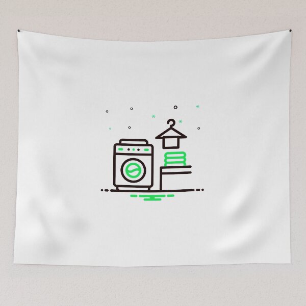 Item preview, Neon Green Laundry and Washing Machine Line Icon designed and sold by Creatby7030.