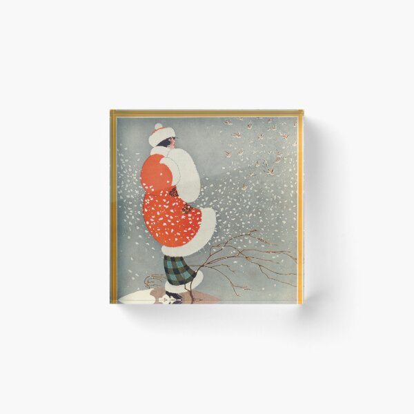 Item preview, Snow Buntings Art Nouveau Era Design designed and sold by Glimmersmith.