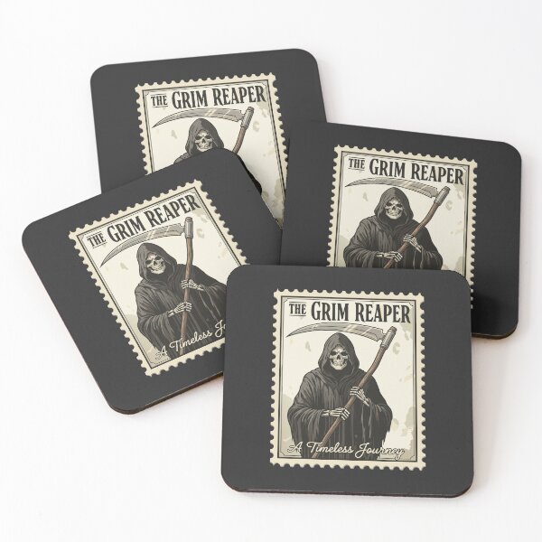 Item preview, "The Grim Reaper" Vintage Postage Stamp Macabre Dark Art designed and sold by Cipher & Soul.