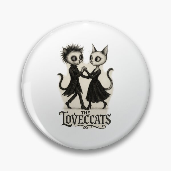 Item preview, Goth Dancing Cats – Lovecats Inspired Art | The Cure Style Dark Cute Illustration | Gothic Romance Cat Design designed and sold by Donsean22.