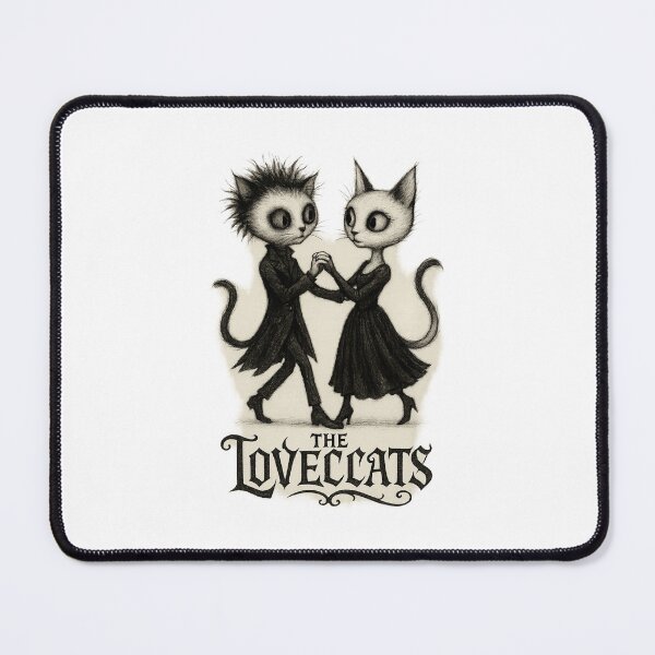 Item preview, Goth Dancing Cats – Lovecats Inspired Art | The Cure Style Dark Cute Illustration | Gothic Romance Cat Design designed and sold by Donsean22.