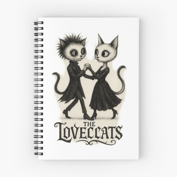 Item preview, Goth Dancing Cats – Lovecats Inspired Art | The Cure Style Dark Cute Illustration | Gothic Romance Cat Design designed and sold by Donsean22.