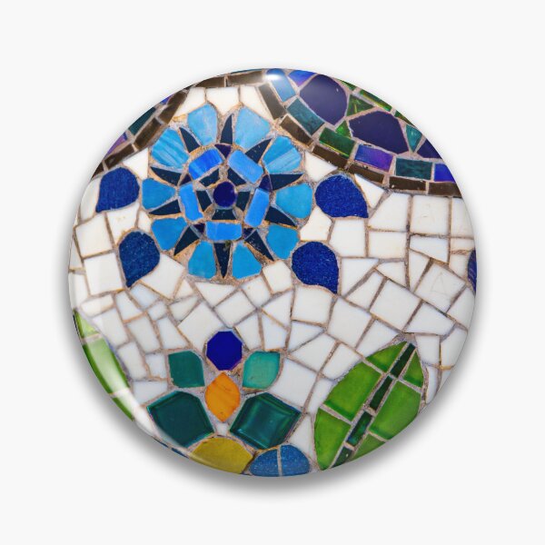 Item preview, Blue Mosaic Floral Swirl Pattern designed and sold by AnimaliaStar.