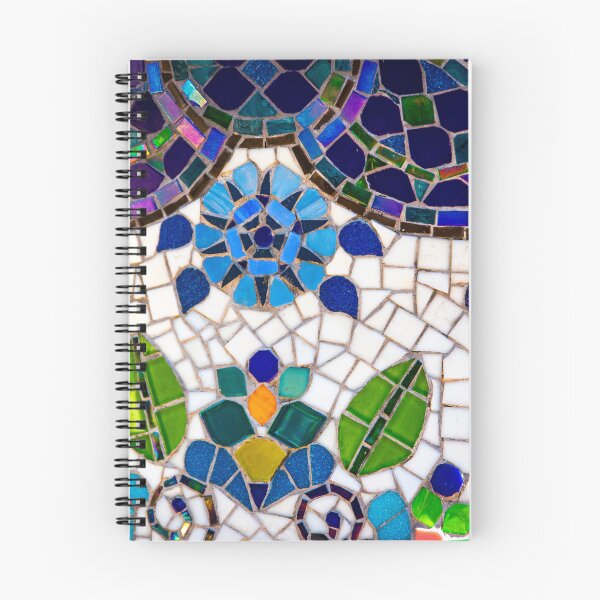 Item preview, Blue Mosaic Floral Swirl Pattern designed and sold by AnimaliaStar.