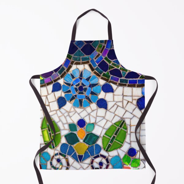 Item preview, Blue Mosaic Floral Swirl Pattern designed and sold by AnimaliaStar.