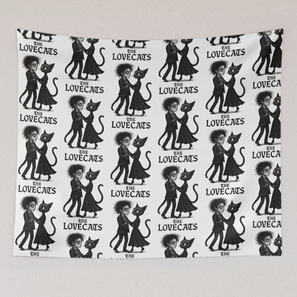 Item preview, Goth Dancing Cats – Lovecats Inspired Art | The Cure Style Dark Cute Illustration | Cool Gothic Romance Cat Design  designed and sold by Donsean22.
