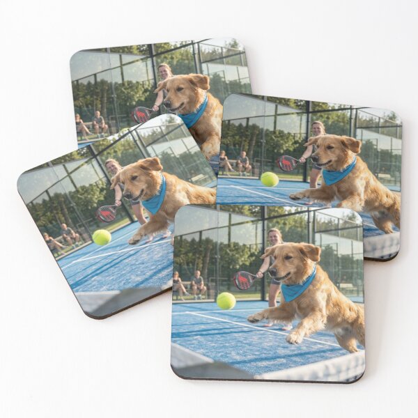 Item preview, Sunlit Volley: Golden Retriever Padel Partner designed and sold by ticzla95.