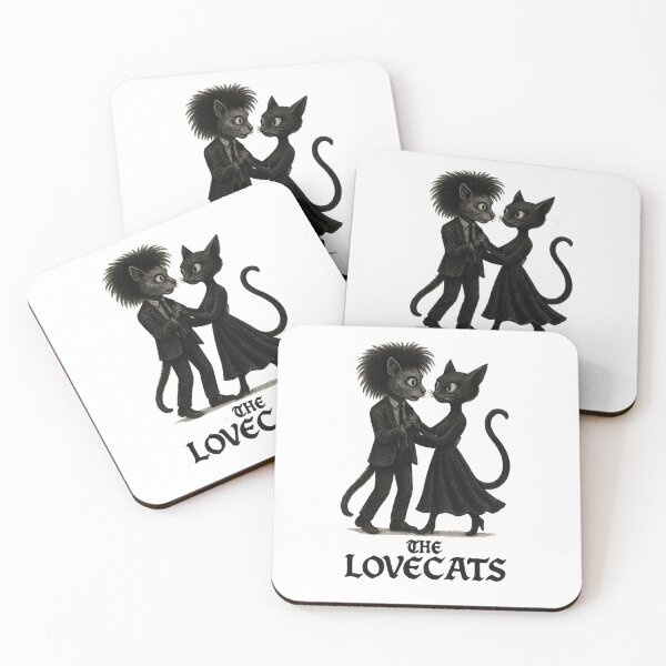 Item preview, Goth Dancing Black Cats – Lovecats Inspired Art | The Cure Style Dark Cute Illustration | Cool Gothic Romance Cat Design  designed and sold by Donsean22.