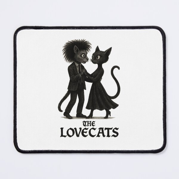 Item preview, Goth Dancing Black Cats – Lovecats Inspired Art | The Cure Style Dark Cute Illustration | Cool Gothic Romance Cat Design designed and sold by Donsean22.