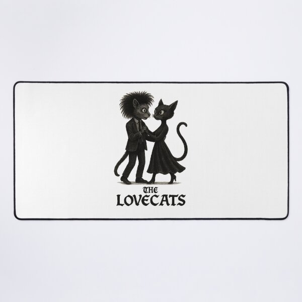 Item preview, Goth Dancing Black Cats – Lovecats Inspired Art | The Cure Style Dark Cute Illustration | Cool Gothic Romance Cat Design designed and sold by Donsean22.
